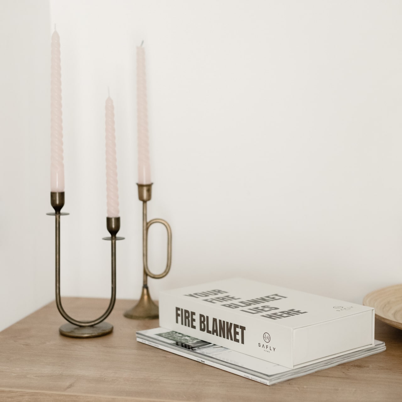 Coffee Table Book With Fire Blanket White